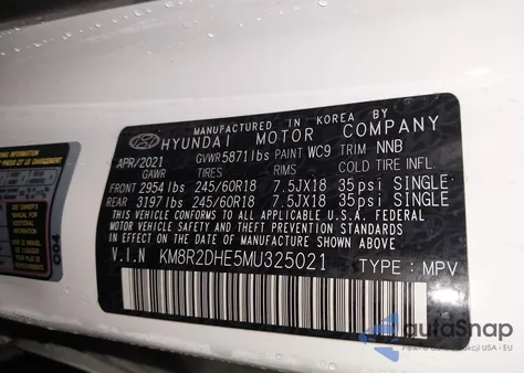 2021 Hyundai Palisade Sel из США, поврежденный, VIN KM8R2DHE5MU325021